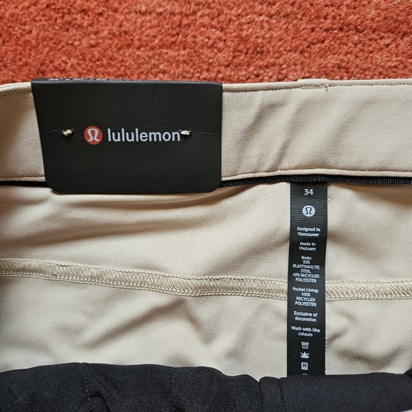 NWT Lululemon Men’s ABC Classic-Fit Trouser 30" Warpstreme Trench Size 34 - Picture 3 of 7